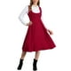 thumbnail image 2 of Vestido Pinafore Vintage Inspire Chic para Mujer con Encaje y Botones, Vestido Midi con Bolsillos S Rojo, 2 of 6