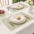 thumbnail image 3 of Romanstile Faux Leather Placemats Set of 4 Washable PU Table mats Washable Placemats Vinyl Table Mats for Kitchen Dining Table Decoration Anti-Slip Place Mats, 12" x 18", Grass Green, 3 of 8