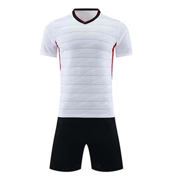 Odeerbi Conjunto de Uniformes de Entrenamiento de Fútbol de Malla de Chicos Y Niñas Con Camiseta de Manga Corta A Rayas Pantalones Cortos Conjuntos Atléticos Secos Rápidos Para 4-15 Años