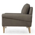 thumbnail image 3 of RST Brands Etson Hand-tipped Aniline Leather Modern 59" Sock Arm Sofa - Pewter, 3 of 7