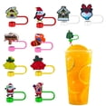 thumbnail image 2 of Sombreros De Paja Con Motivos Navideños 8 Mm Paquete De 10 Festivos Para Bebidas, 2 of 6