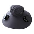 thumbnail image 2 of Sombrero con ventilador ar para exteriores, sombrero para el , recargable, de ancha, para hombres y mujeres, gorra de pescador Gris oscuro azul, 2 of 8
