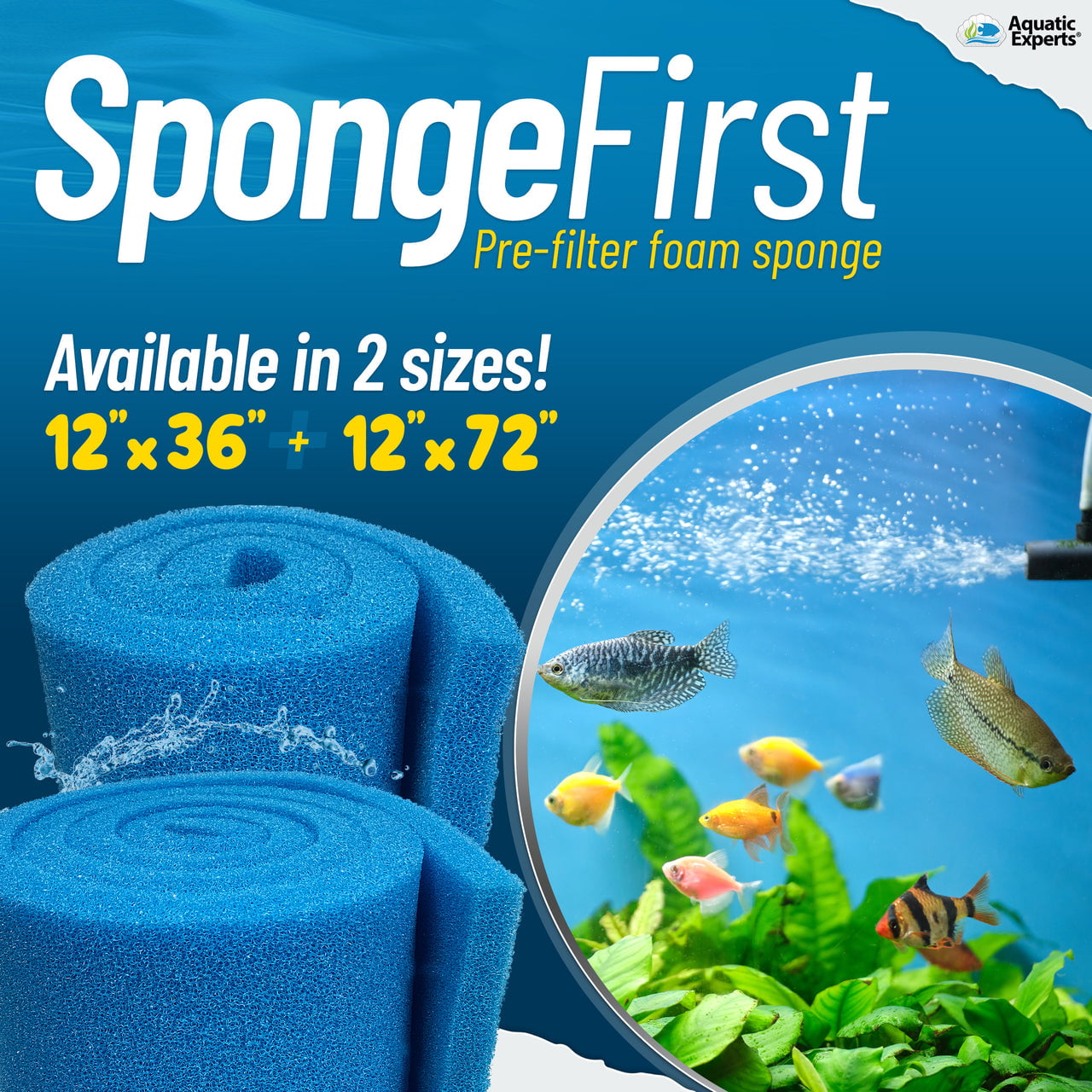 Sponge Filter Pads 12x12x1 - Flip Aquatics