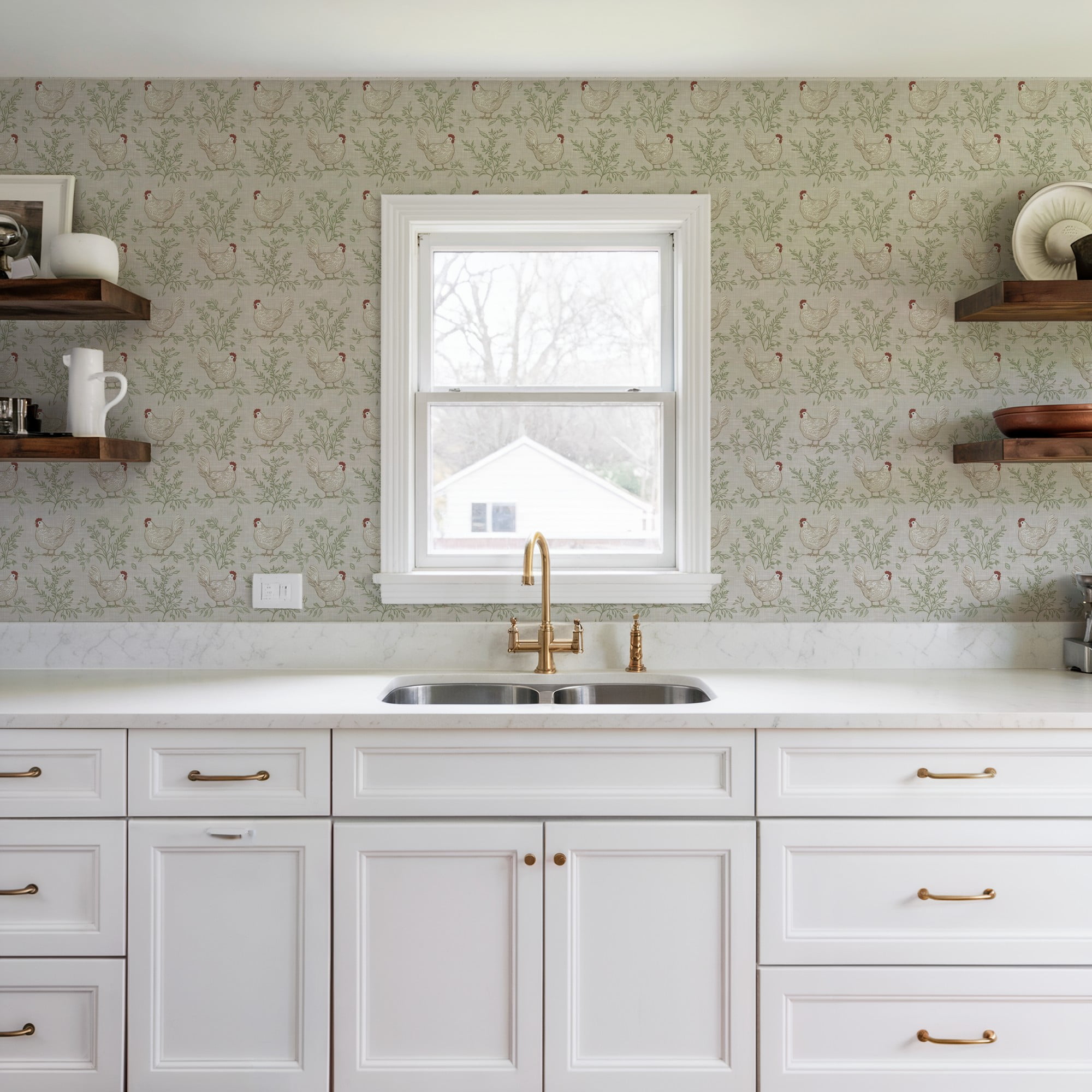 Veer Decor Cluckingham Toile Peel and Stick Wallpaper