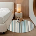 thumbnail image 2 of Light Blue Striped Round Area Rug 5Ft Washable Circle Rugs for Living Room Bedroom, Farmhouse Thin Line Modern Abstract Art Non-Slip Carpet Floor Mats Indoor Outdoor Carpet Runner Home Decor, 2 of 8