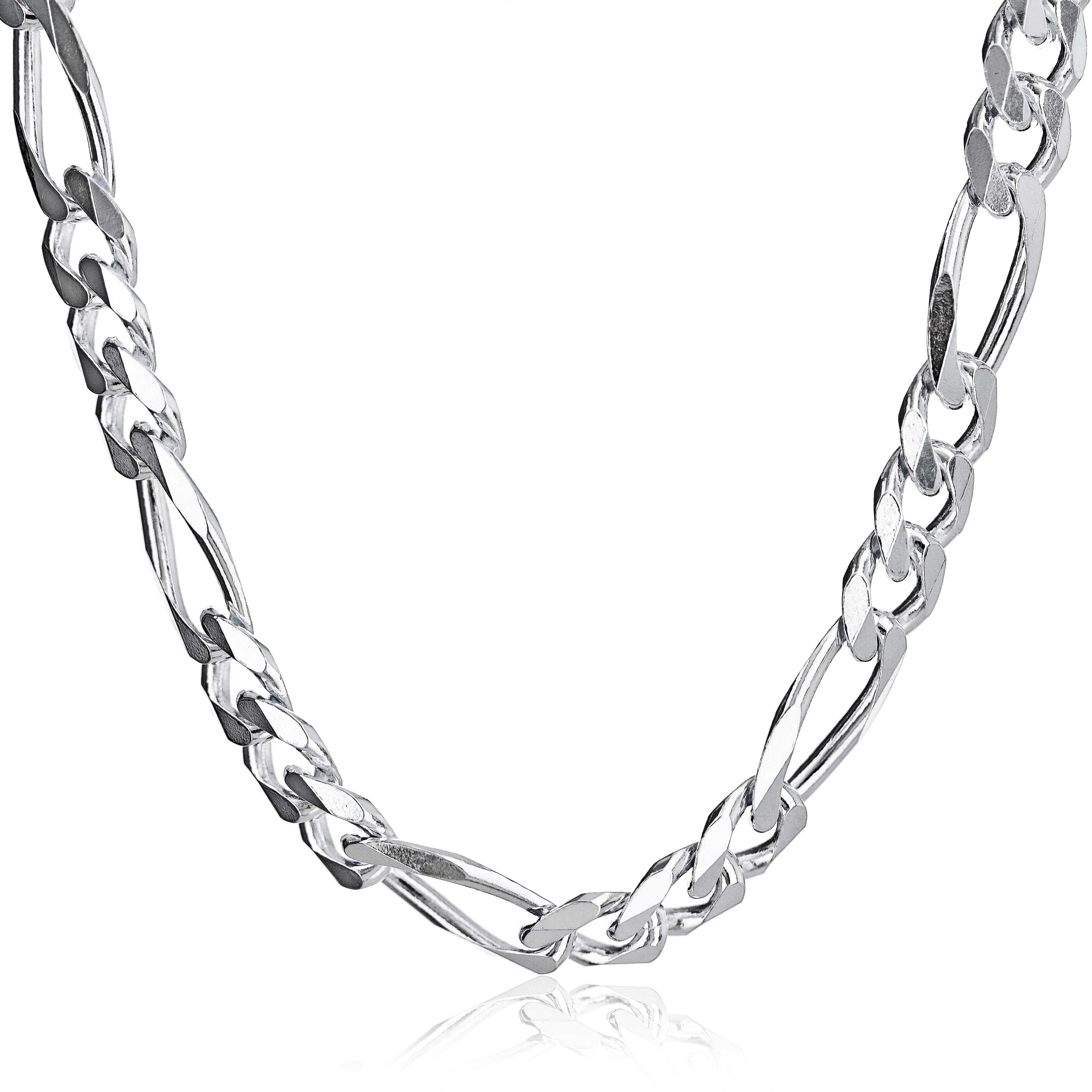 MENS Sterling Silver FIGARO-LINK CHAIN NECKLACE 20 8MM 