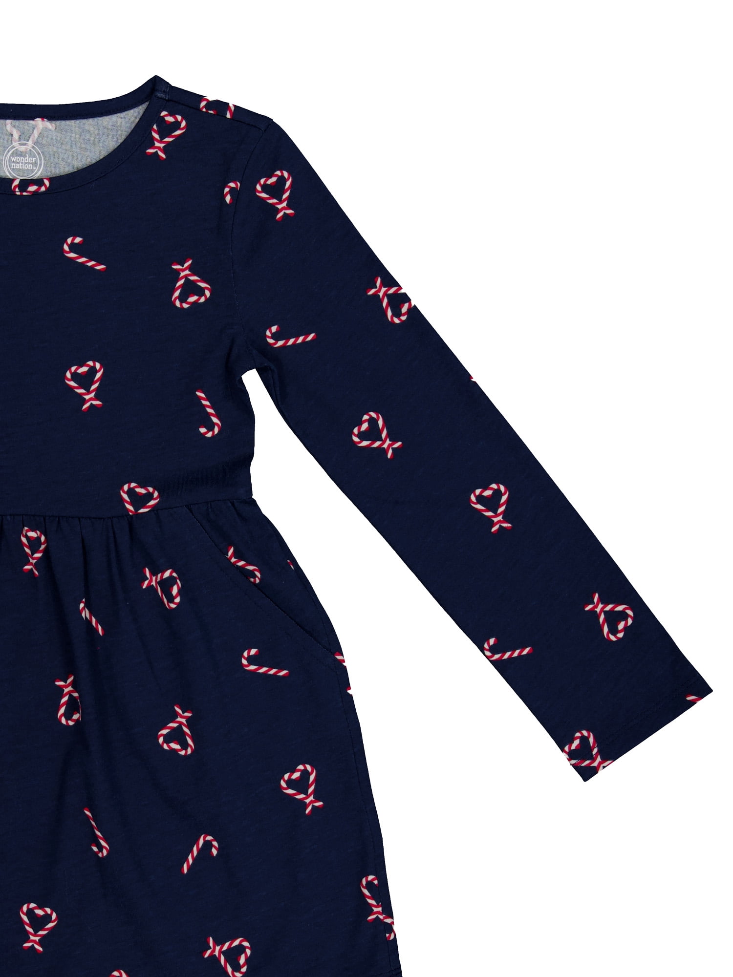 Wonder Nation Girls Long Sleeve Play Dress, Sizes 4-18 & Plus