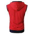 thumbnail image 3 of H2H Mens High Flexibility Active Fashion Sleeveless Hoodie Zip-up Vest RED US L/Asia XL (JNSK31), 3 of 6