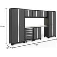 thumbnail image 3 of NewAge Products Bold Series Gray 8 Piece Cabinet Set, Heavy Duty 24-Gauge Steel Garage Storage System, LED Lights Included, 3 of 8