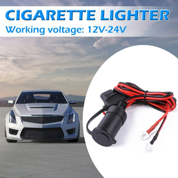 Adaptadores Adaptadores Toma de encendedor de cigarrillos Universal para coche, motocicleta, camión, 12-24V, con fusible y Cable