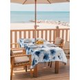 thumbnail image 2 of Outdoor Tablecloths with Umbrella Hole & Zipper, Navy Blue Floral Rectangle Tablecloth 52x70 Inch, Spring Flowers Butterflies Wooden Waterproof Table Cloth, Patio/Pool/Picnic Table Covers, 2 of 8