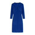thumbnail image 4 of qucoqpe Velvet Dresses for Women Fashion 3/4 Sleeve Crisscross V Neck Pleated Elegant Midi Dress, 4 of 8