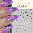 thumbnail image 2 of 1 hoja de pegatinas de estrellas láser para decoración de uñas, pegatinas autoadhesivas para manicura en relieve 3D, estrella dorada y plateada Gao Jinjia LED, 2 of 2