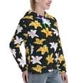 thumbnail image 6 of Daiia Lilies Flowers Pattern Women's Fashion Hoodies & Sweatshirts with Kangaroo Pocket Hooded Sweatshirt with Eye-catching Drawstrings-Large, 6 of 7