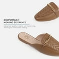 thumbnail image 3 of JABASIC Women Slip on Flat Mule Comfortable Backless Shoes Slide On Loafers (9,Tan), 3 of 6