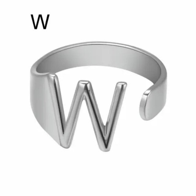 CUITING Fashion Adjustable Initial Alphabet Letter A-Z Ring Finger Rings Women Jewellery-Silver C