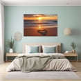 thumbnail image 4 of Golden Sunset Heart Shape Sand Beach Framed Canvas Wall Art Posters for Apartment Hallway Bedroom Decor, Ready to Hang12"L x 8"W, 4 of 10
