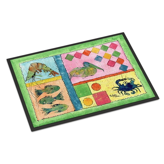 Carolines Treasures 8104-MAT Blue Heron Doormat 18x27 27"L x 18"W multicolor