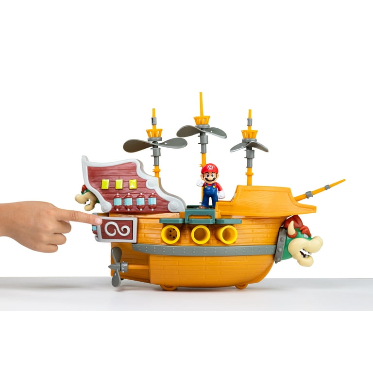 Nintendo Super Mario Deluxe Bowser's Air Ship Playset with Mario Action  Figure 