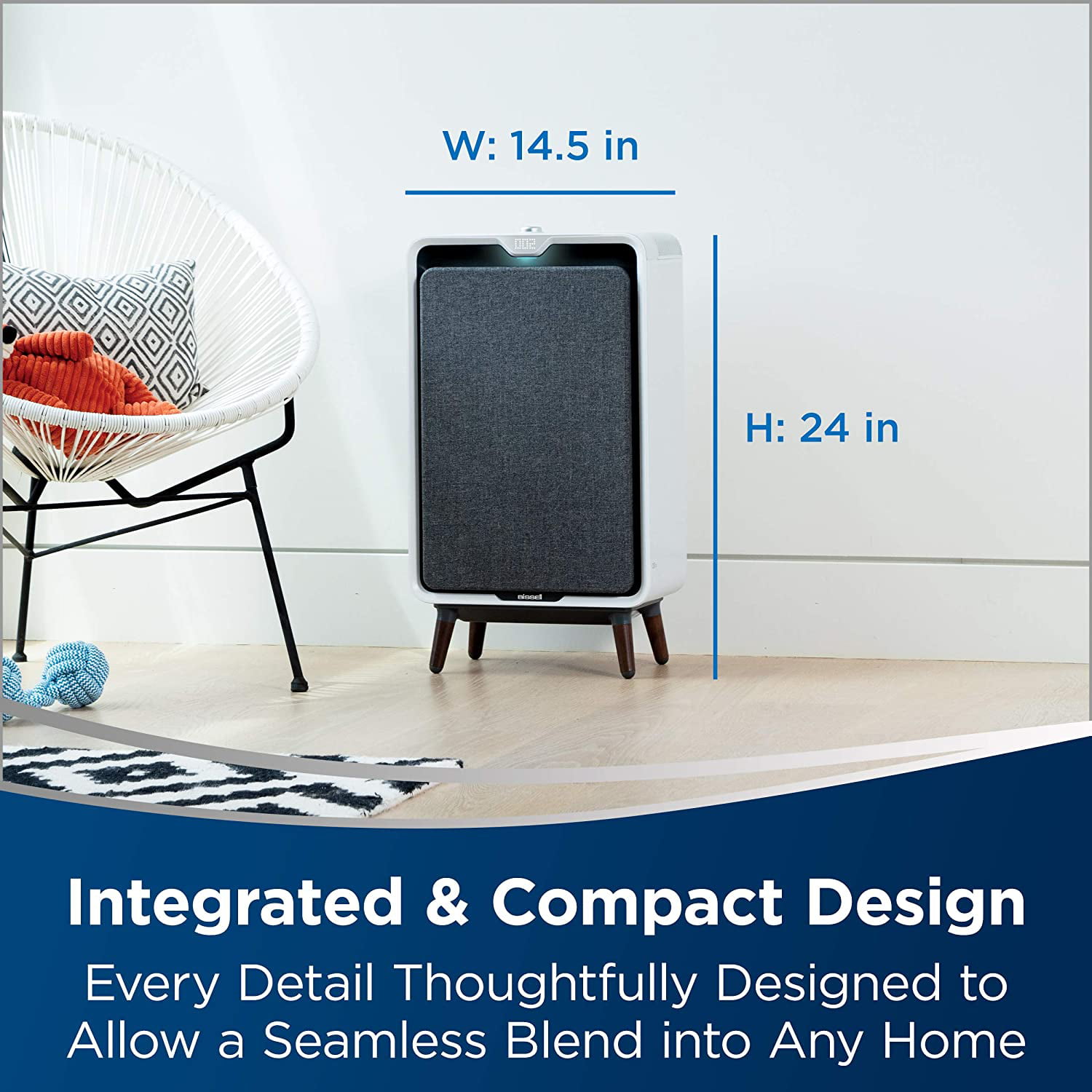 Real time air quality display BISSELL Air Purifier Dust HEPA Air320 Captures over 99% of 0.3 micron particles Allergies and Pet dander