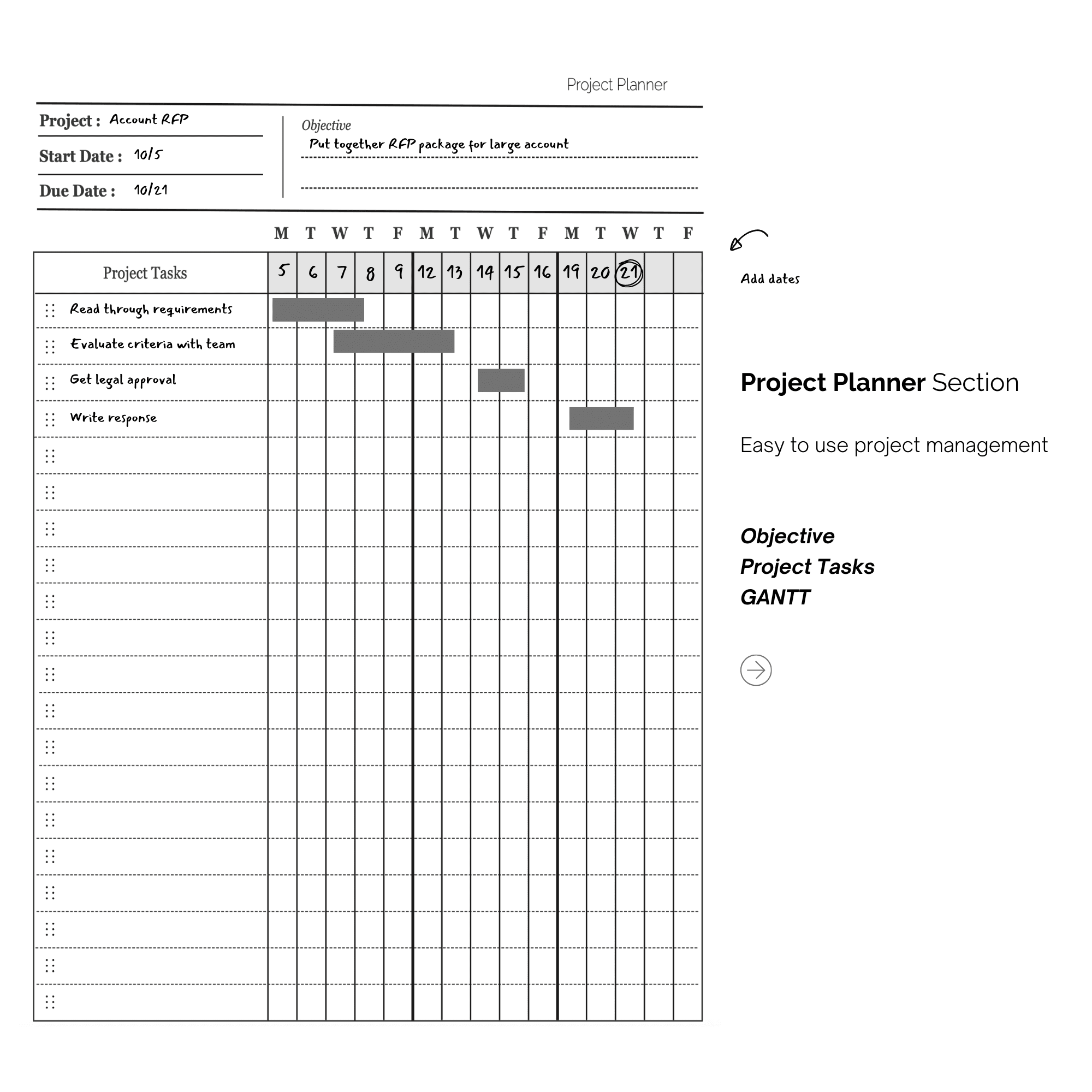 Business Task Manager - Spiral Notebook -  Planner for Daily, Weekly, Work Tasks and Projects - B5