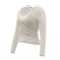 thumbnail image 6 of Womens Tops Long Sleeved Slim Mesh Fixed Cup Sports Fitness Yoga Suit Top,Tops for Women Beige S, 6 of 6