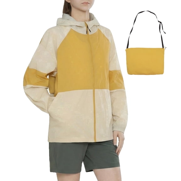 MERIDIANA Women's Lightweight Jacket - Packable Hooded Windbreaker with Sling Bag