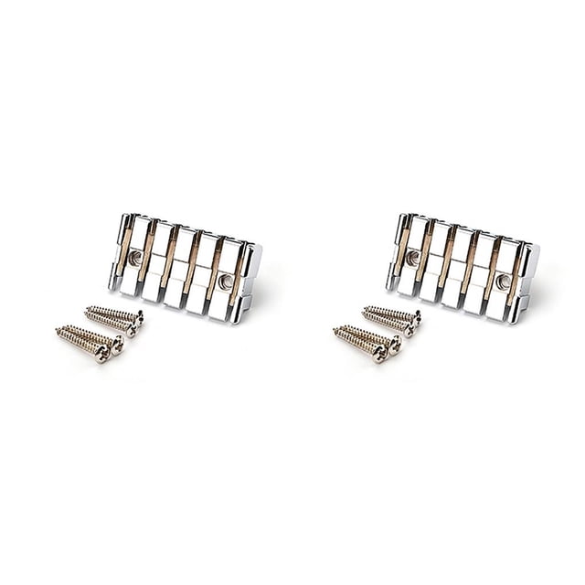 QualitChoice Headless Guitar Bridge Professional Electric Bass Tailpiece Spare Parts Concert Musical Instrument Fitting Gift Silver 2Set