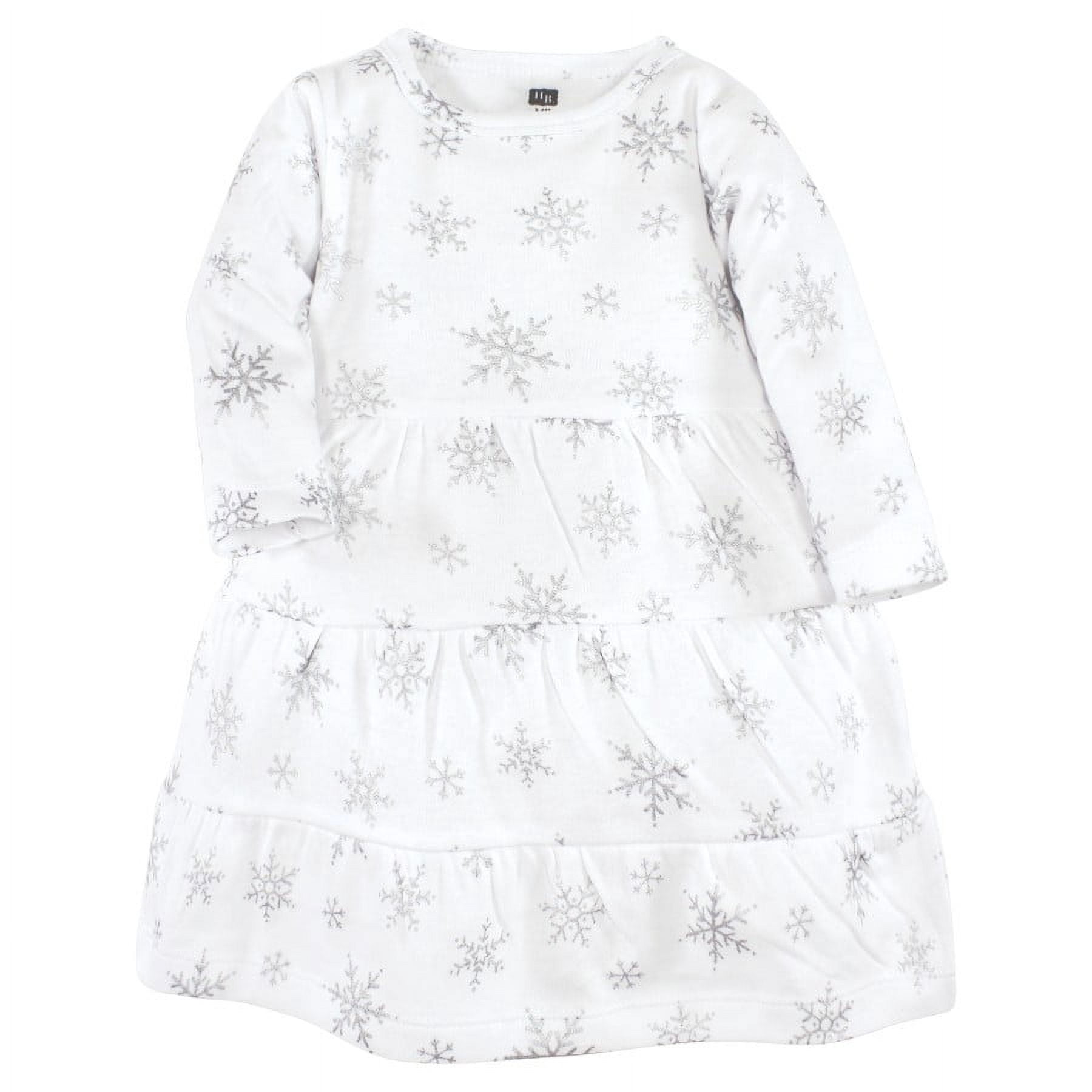 Hudson Baby Girl Cotton Dresses, Metallic Snowflake Star, 14 Years