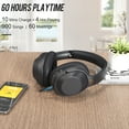 thumbnail image 4 of Ankbit E500Pro Noise Cancelling Headphones, Wireless Bluetooth Over Ear Headphones, 60 Hrs Playtime Hi-Fi Stereo Built-in Mic, for Home/Office/Travel/TV - Black, 4 of 16