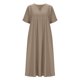 thumbnail image 5 of mfyjkho Vestidos de fiesta para mujer, Vestido informal de manga corta con cuello en V para mujer, primavera y verano Vestidos largos para mujer xxxl, 5 of 7