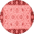 thumbnail image 1 of Ahgly Company Indoor Round Abstract Red Modern Area Rugs, 7' Round, 1 of 4