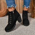 thumbnail image 1 of Zapatos de tacón alto con cordones para mujer, botines con plataforma y hebilla, de cuero Artificial, a la moda, 2024, 1 of 2
