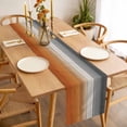 thumbnail image 3 of Burnt Orange Gray Ombre Table Runner - 72 Inch Long, Kitchen Dining Table Runner Dresser Scarves, Vintage Farmhouse Wooden Farmhouse Decor for Coffee Tables Wedding Party Banquet, 3 of 8