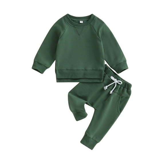 Ketyyh-chn99 Boy's Baby Sweatshirt Fashion Boys Girls Sweatshirt Long Sleeve Kids Toddler Tops Green,0-6 Months