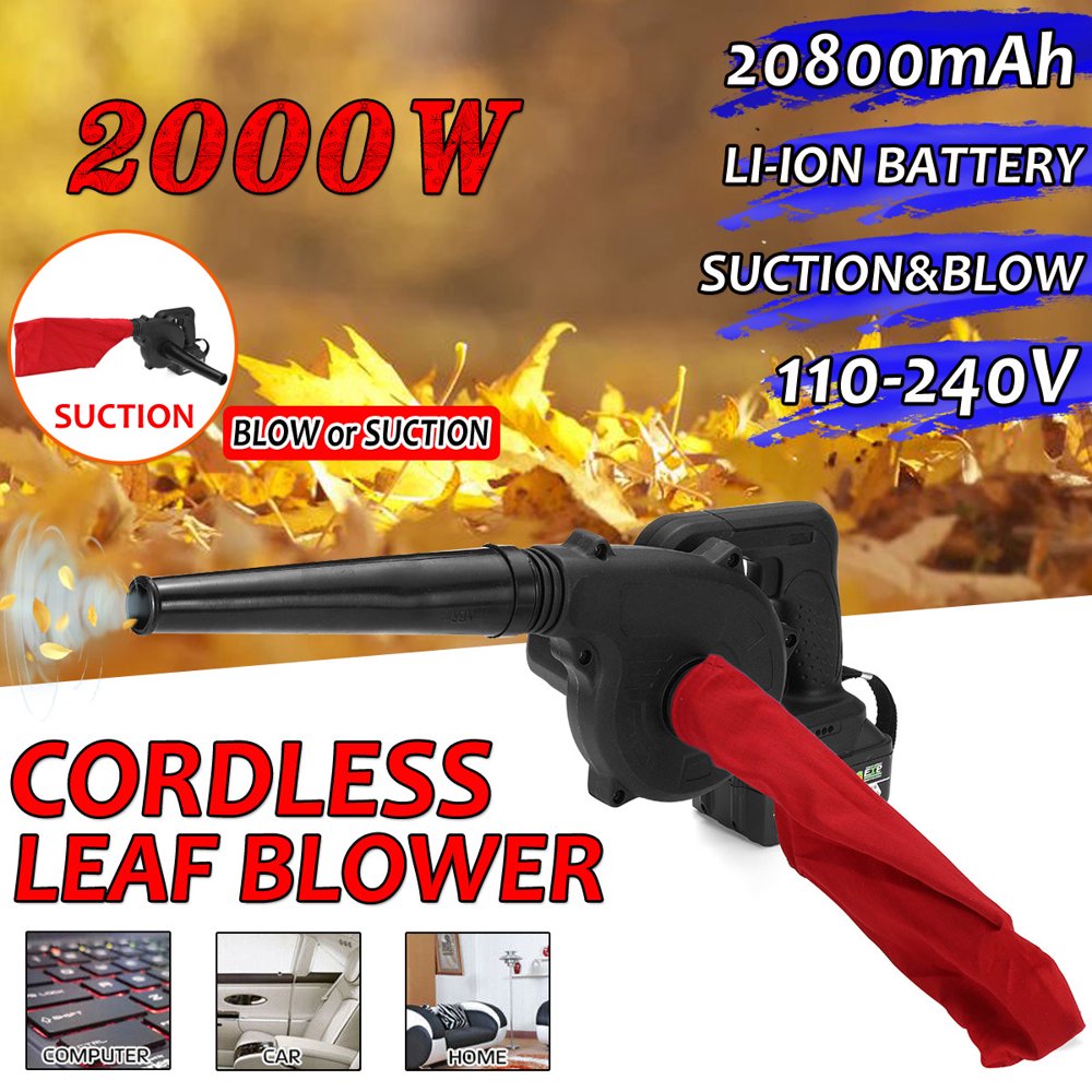 20800mAh Cordless Leaf Blowers Handheld Air Vacuum Sweeper W/ Dust Bag
