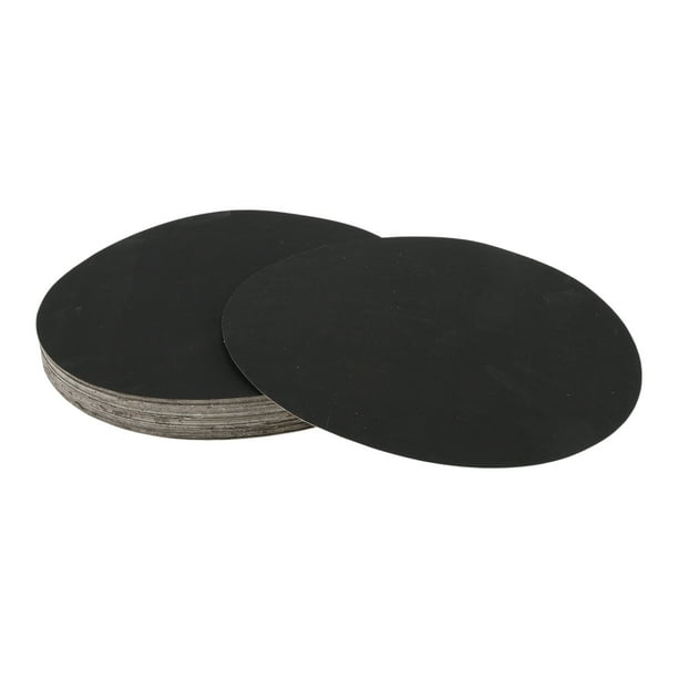 50 Pcs Discos de Lija Redondos 2000 Grano con Gancho y Bucle Universal para Restauración Automotriz 180x180mm Carburo de Silicio Negro