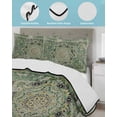 thumbnail image 4 of Teal Boho Summer Quilt Set Full Size, Soft Microfiber Quilted Bedding Set with 2 Pillow Shams, Ehtnic Modern Geometric Abstract Art Lightweight All Season Bedspread Coverlet for Bedroom 78"x90", 4 of 6