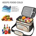 thumbnail image 5 of Lunch Box Pioneer Flower Floral Print Pattern Insulated Lunch Bag for Women Men,Medium Leakproof Lunchbox Cooler Bag Adjustable Strap,10 X 6.7 X 8 Inches, 5 of 6