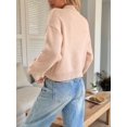 thumbnail image 6 of Cardigan for Women Trendy Button Up Sweater Jackets Mock Neck Long Sleeve Loose Fit Chunky Knit Outwear Coats M, 6 of 8