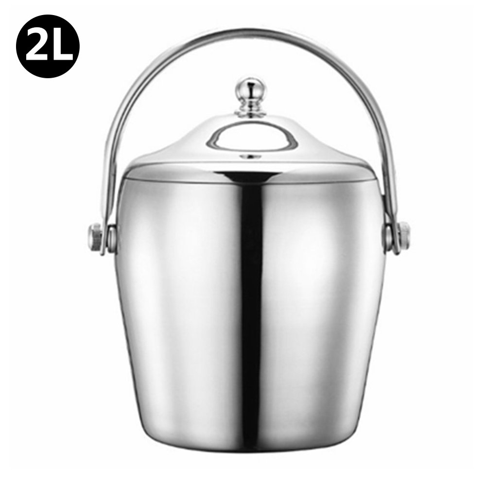 Stainless Steel Ice Bucket Portable Insulated Ice Bucket Freezer Ice