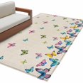 thumbnail image 6 of Vintage Colorful Butterfly Area Rug 3x5 Washable Rug Non Slip Watercolor Butterflies Rustic Large Area Rug Indoor Floor Carpet for Entryway Bedroom Kitchen Living Room Home Office Dining Room Nursery, 6 of 8
