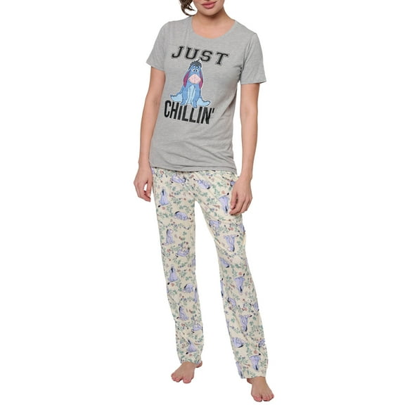 Women's Eeyore Just Chilling T-Shirt and Lounge Pants Set (Size Small)