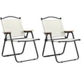 thumbnail image 3 of JERFIT 2-Pack Folding Camping Chairs with Armrests, 280lbs Capacity Portable Outdoor Chairs for Beach, Patio, Garden, Picnics, and Indoor Use, Beige, 3 of 10