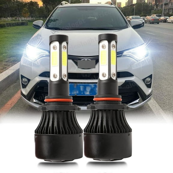 9012 LED Headlight Bulbs 6000K White Hi-Lo Beam for Toyota RAV4 2016 2017 2018