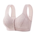 thumbnail image 6 of 2-Pack Daisy Bras for Older Women JIANLAI Women's Front Closure Floral Lace Bra, Wide Comfort Straps Full Coverage Everyday Bra, Easy Wear Wirefree Daily Support Bra, 6 of 7
