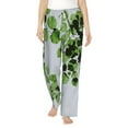 thumbnail image 2 of Goofa Watercolor Green Leaves Printed Soft Pajama Pants for Women, Wide Leg Comfy Casual Lounge Yoga Pants-X-Large, 2 of 9