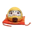 thumbnail image 3 of Alcancía Daruma de cerámica, decoración de escritorio, muñeco Daruma, obra de arte, adorno decorativo amarillo, 3 of 9