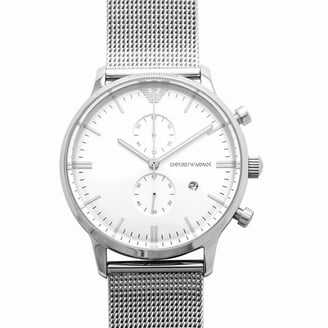 Emporio Armani Men's Quartz Analog White Dial Stainless Steel 50m