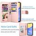 thumbnail image 3 of Galaxy A15 5G 6.5" Case, Samsung A15 5G Wallet Magnetic Detachable with 9 Card Holder for Women Men, Luxury Leather Wristlet Strap Carrying Folio Flip Cover for Samsung Galaxy A15 5G, Pink, 3 of 6
